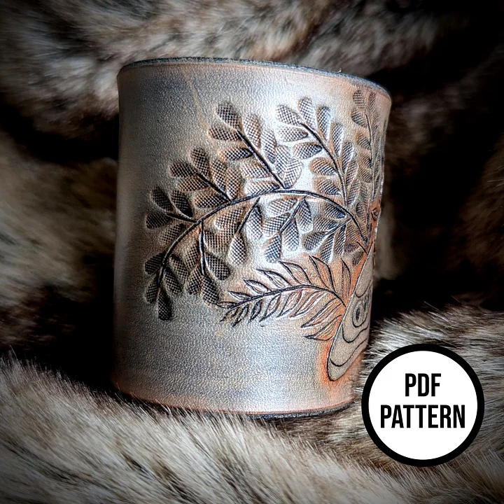 Moth Leather Cuff Pattern - Ellie Everyday Cosplay - PDF Pattern for Leatherwork product image (2)