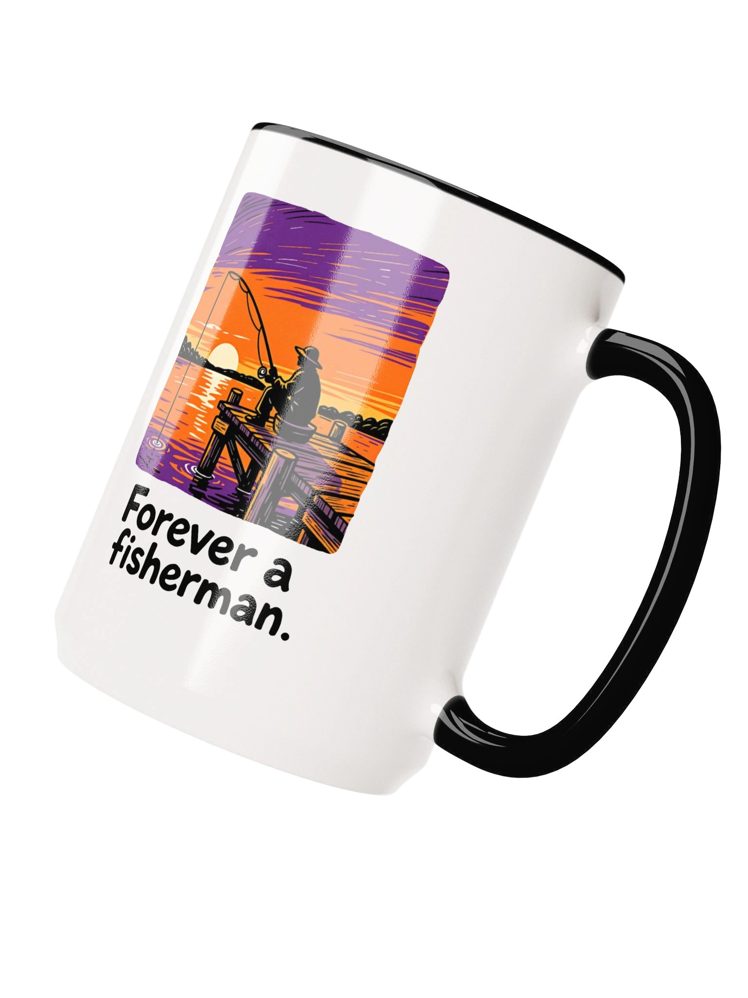 Ceramic 15 oz Mug: "Forever a fisherman." product image (3)