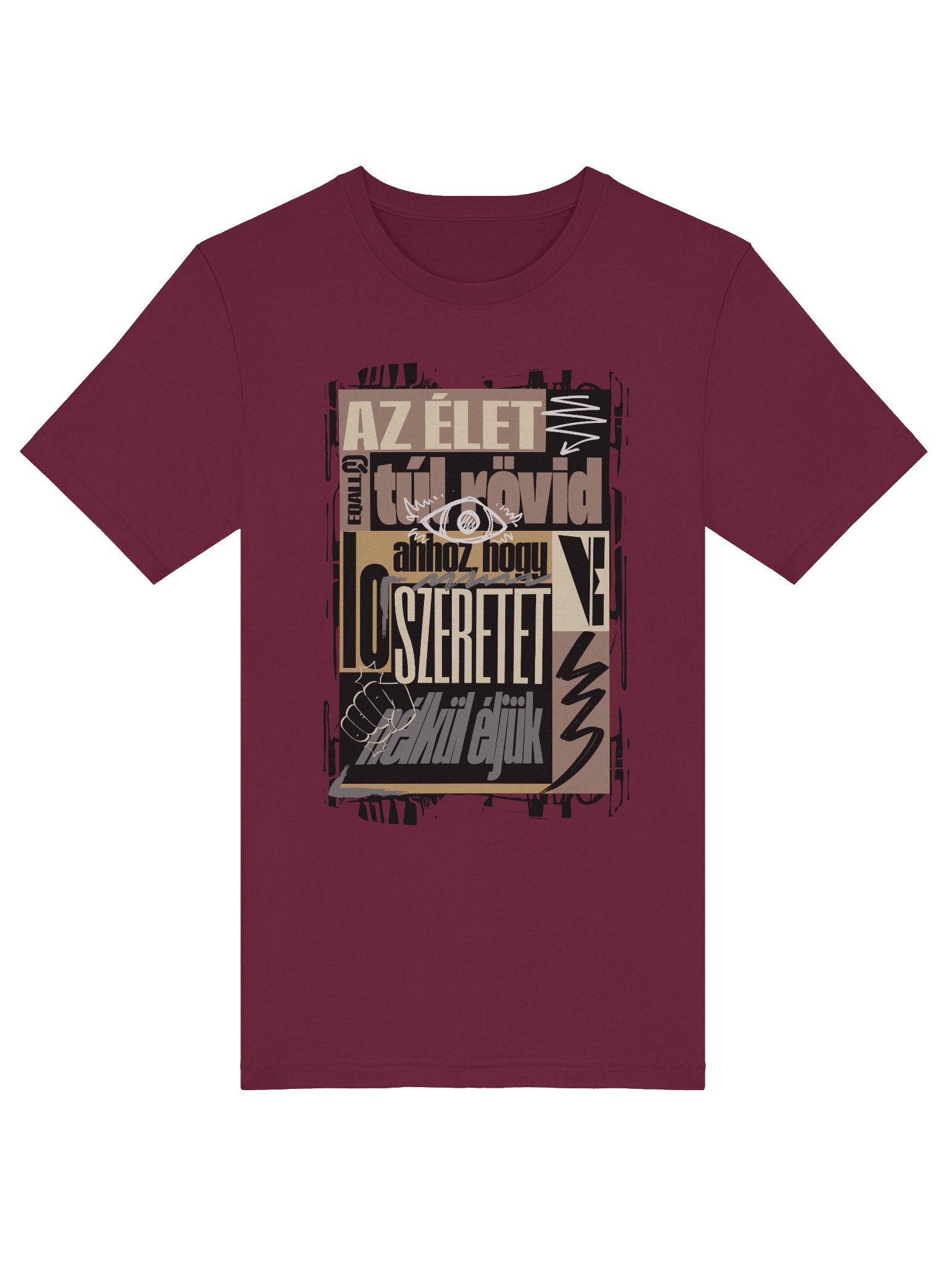 Szeretet? Az élet túl rövid... Bella + Canvas Unisex R3CVR.i Póló_EQALL® Originals_Barna / Bézs product image (5)