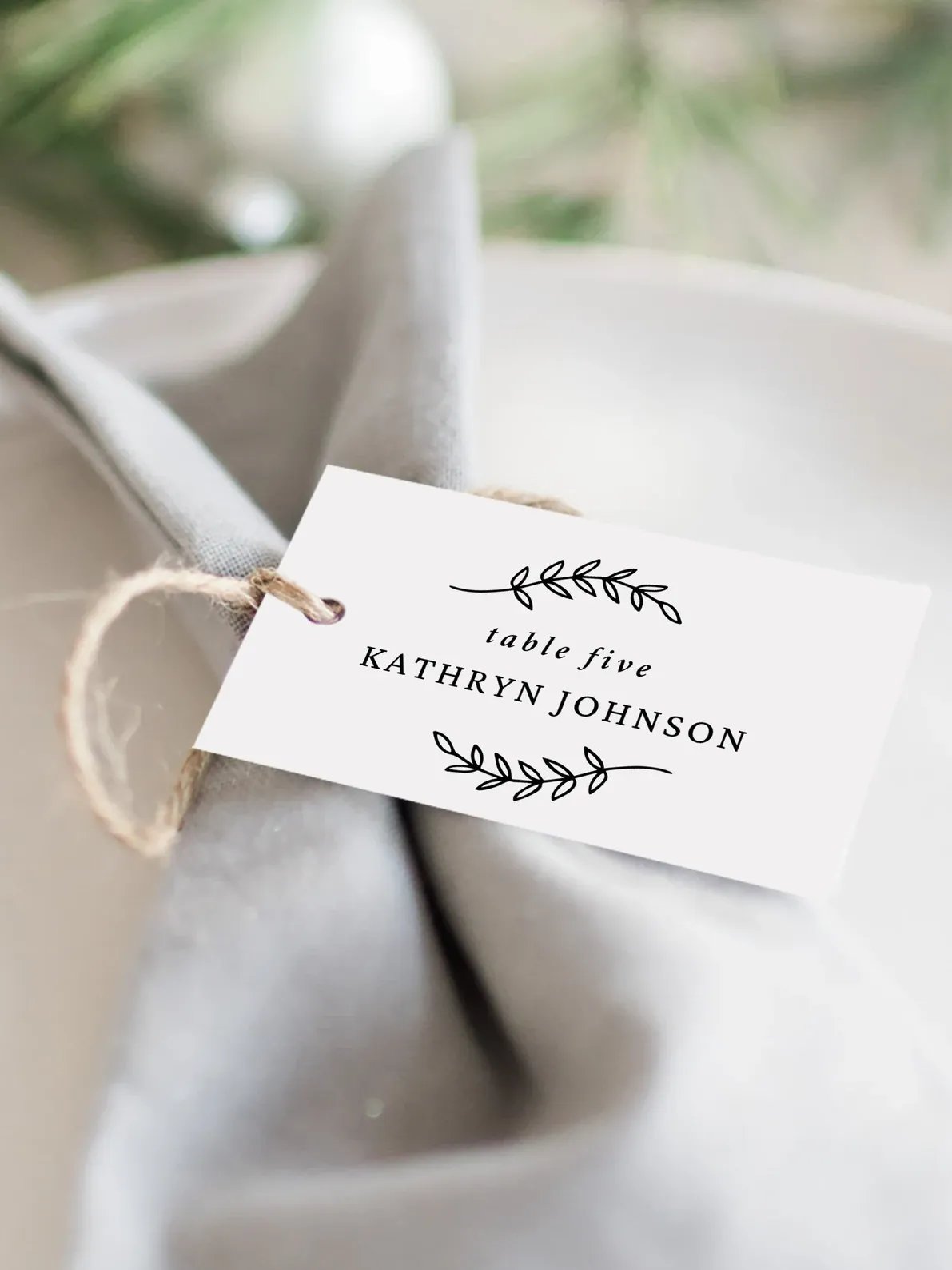 Rustic Elegance Wedding Place Card Canva Template REC product image (2)