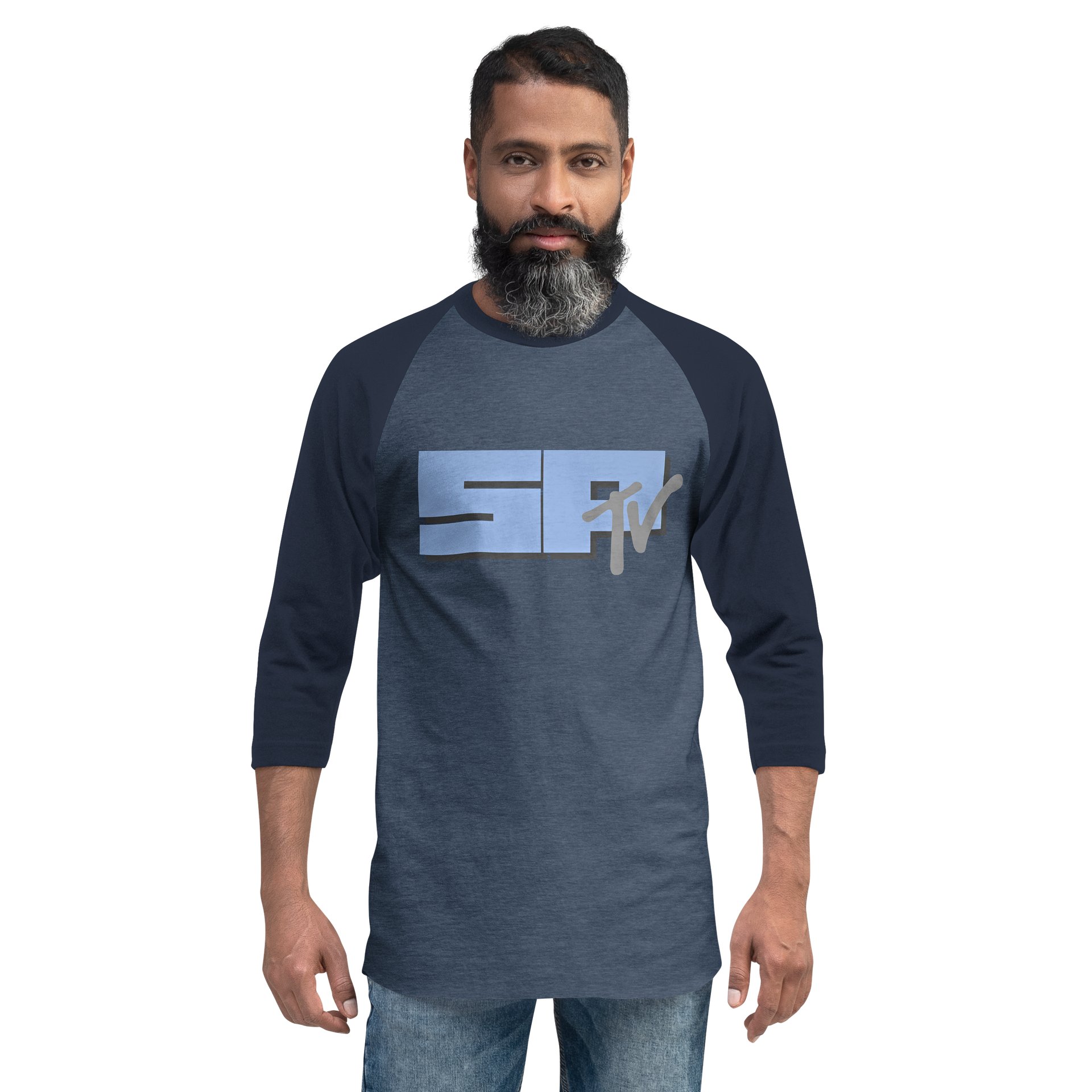 SPTV Logo Raglan Tee - gray and blue product image (5)