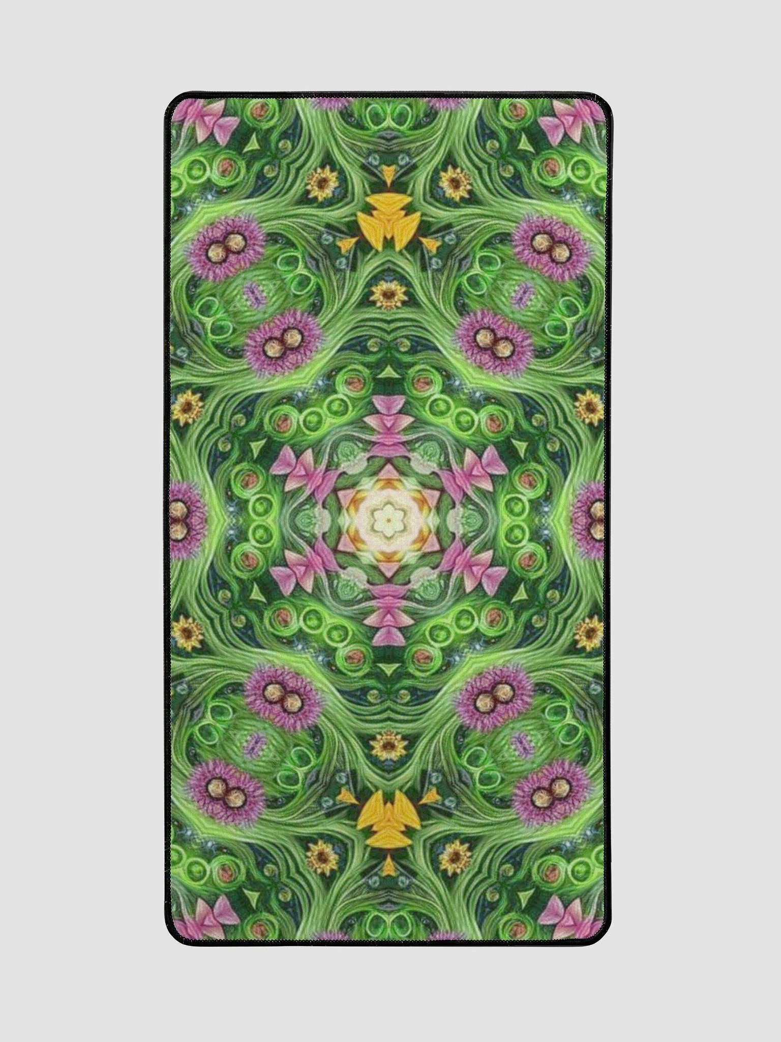 Green Floral Kaleidoscope Desk Mat product image (2)