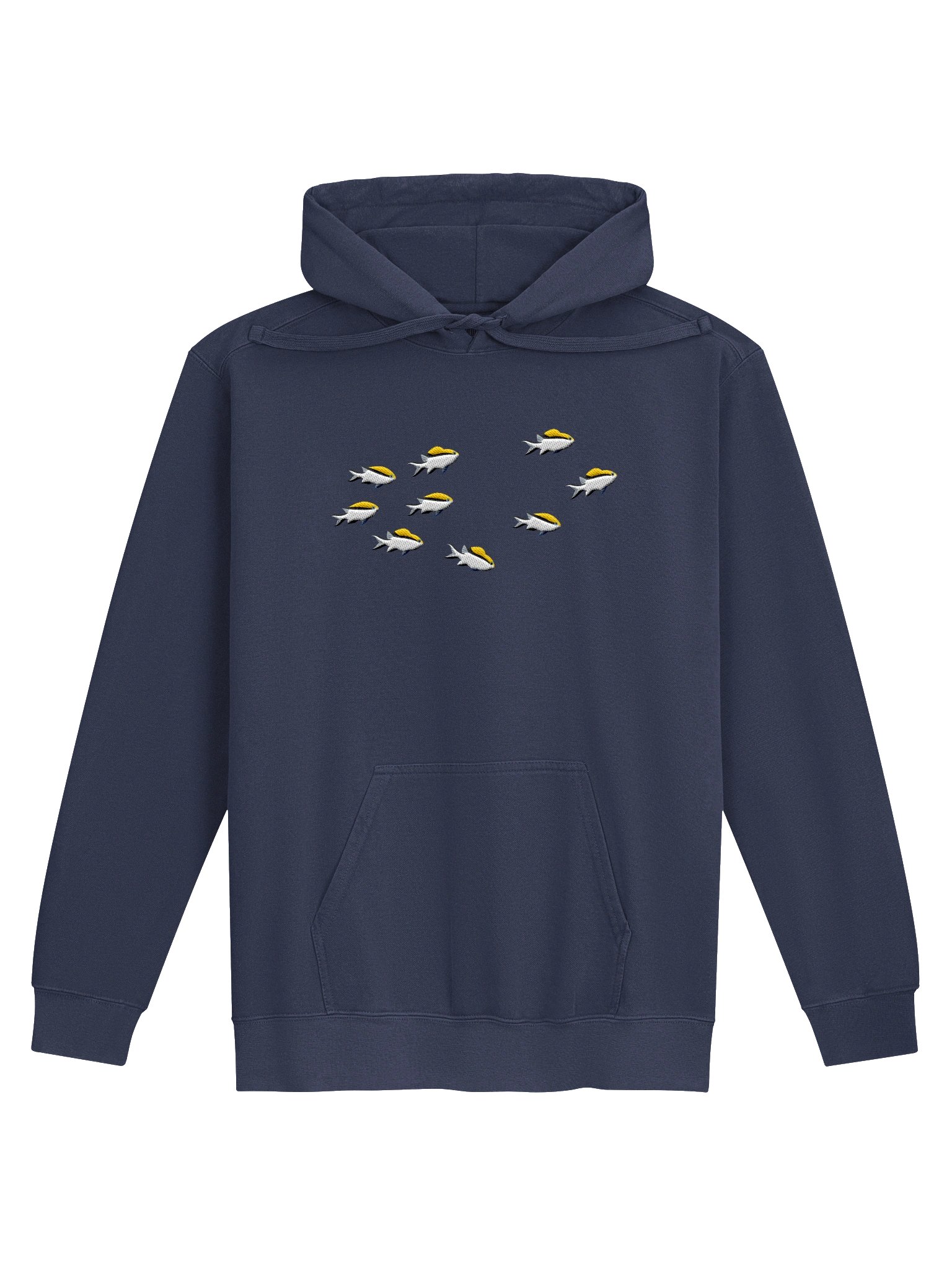 A School of Barrier Reef Chromis Embroidered Premium Hoodie | Saltwater Reef Aquarium Fish & Marine Life Apparel product image (4)