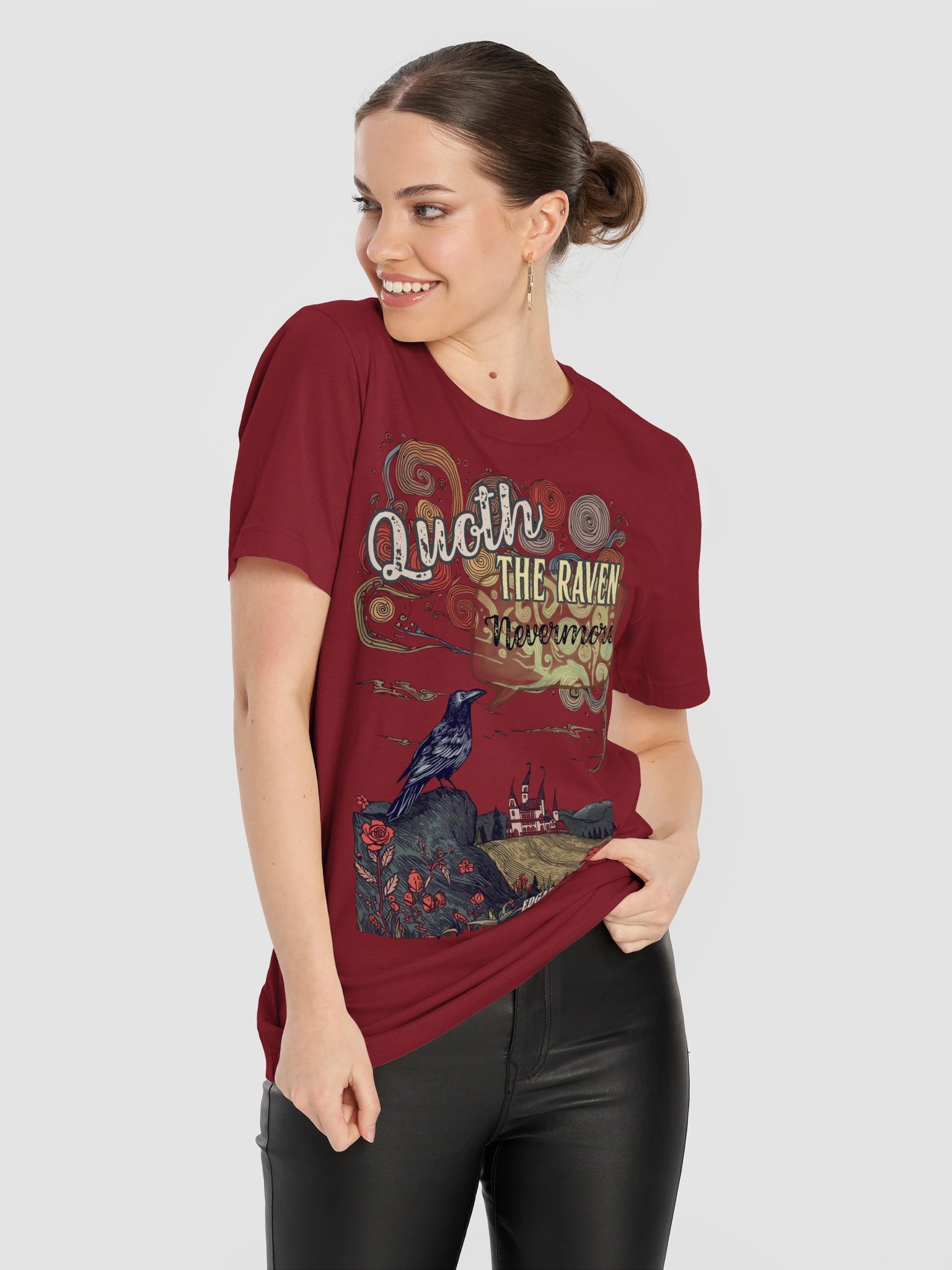 Edgar Allan Poe Raven Tee, Quoth the Raven Nevermore, Gothic Literary Shirt product image (12)
