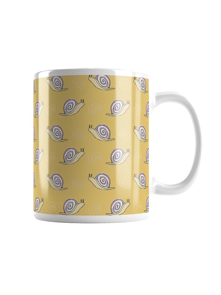 Snails Doodle Patterned Mug, Yellow product image (2)