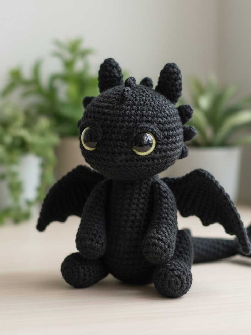 Dragon Amigurumi Crochet Pattern PDF, Realistic Fantasy Dragons Plush, Detailed Wings & Horns, Advanced DIY Toy product image (2)