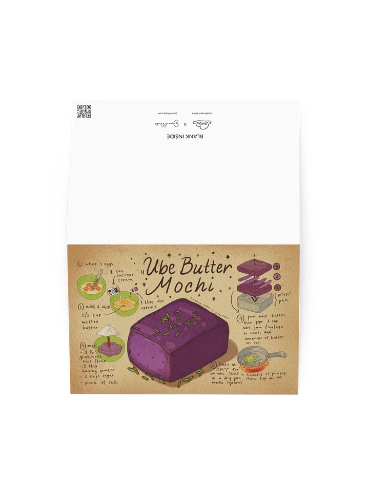 Ube Butter Mochi Recipe Art Print Greeting Card product image (2)