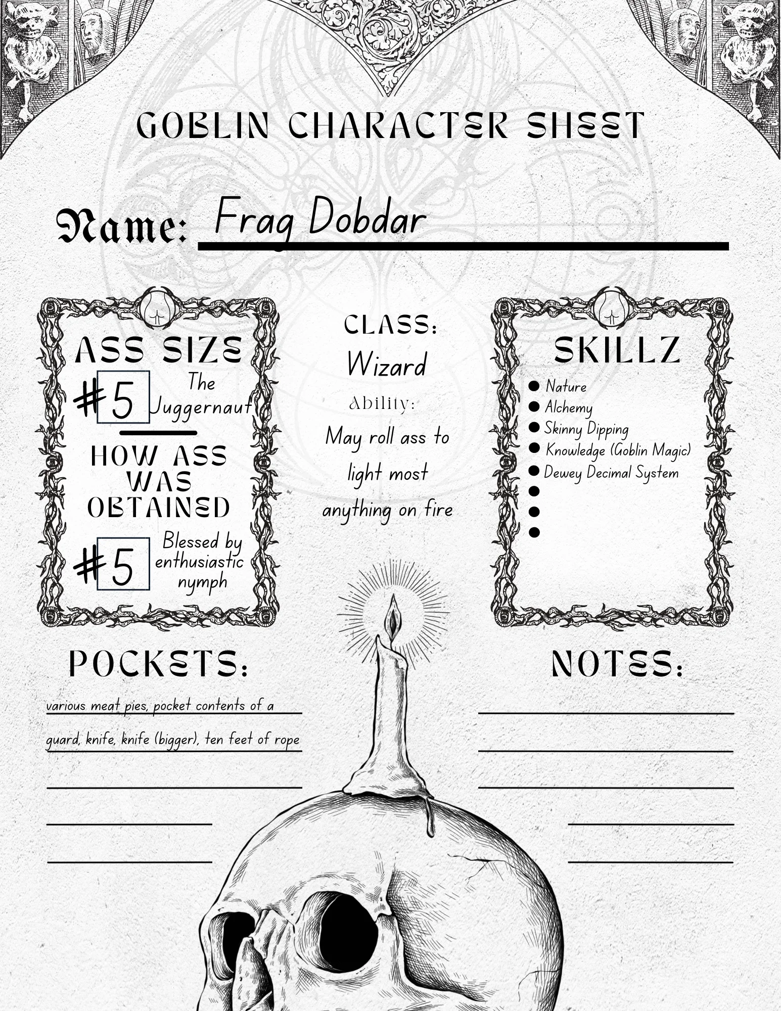 Goblin with a Fat A$$ | Character Sheets product image (1)