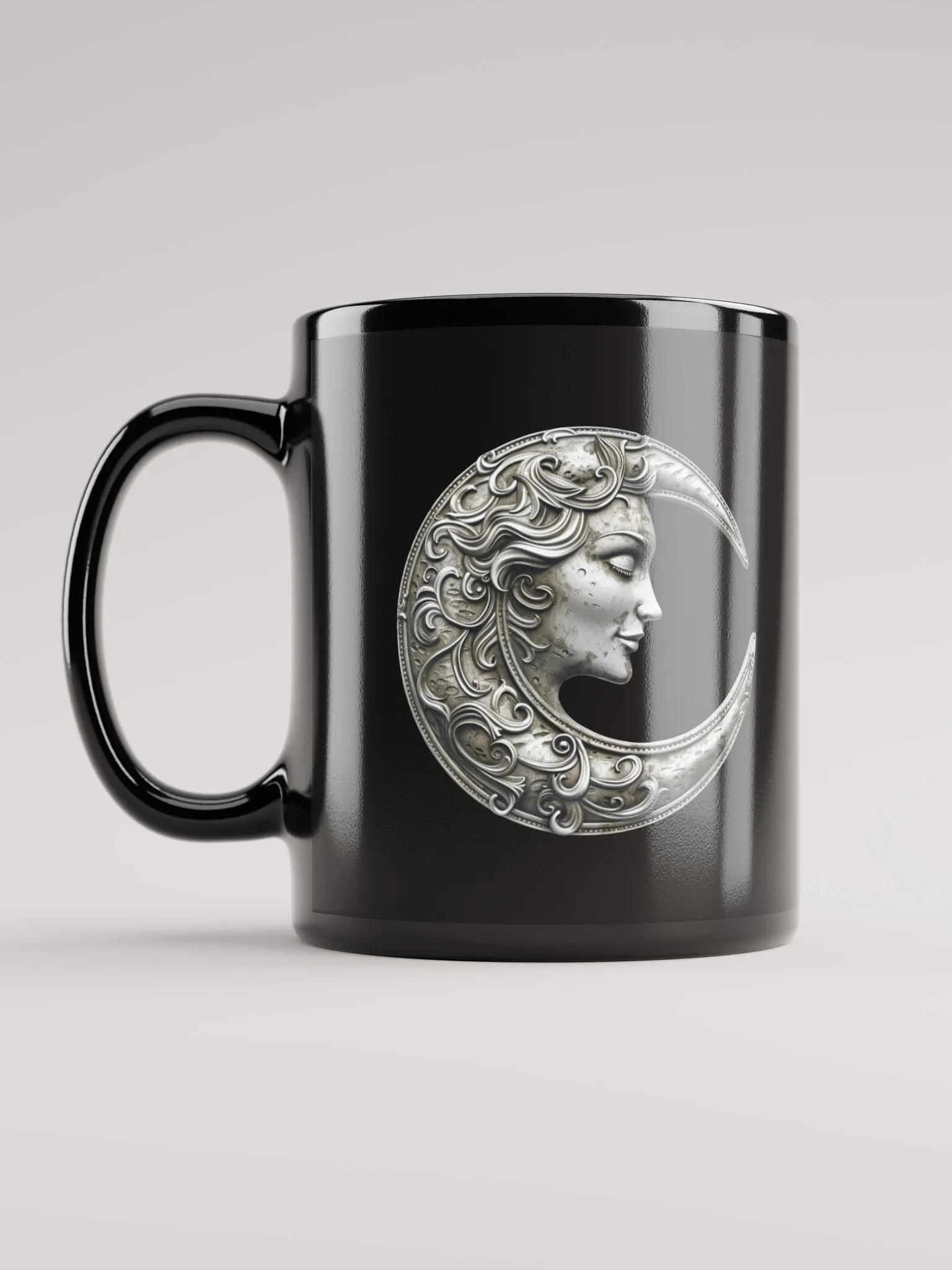 Lunar Faces Black Glossy Mug product image (12)