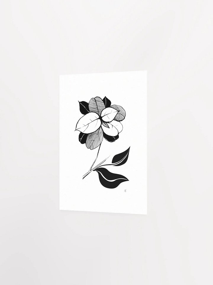 Stylized Monochrome Floral Poster - Stylish Leaves product image (2)
