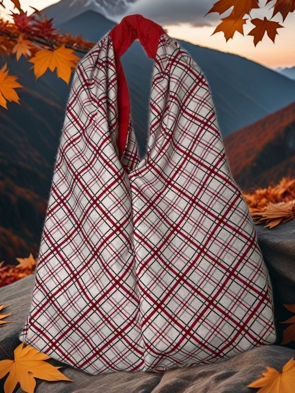 Minimalist Red & Black Plaid - Grab N Go Small Tote product image (1)