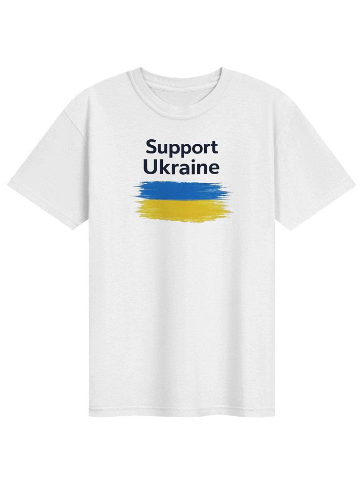 Man Comfort T-shirt Support Ukraine Flag, white product image (1)