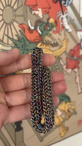 the rainbow version of the titanium möbius fidget toy has gotten an update!

instead of just one strip of rainbow, it’s now h...