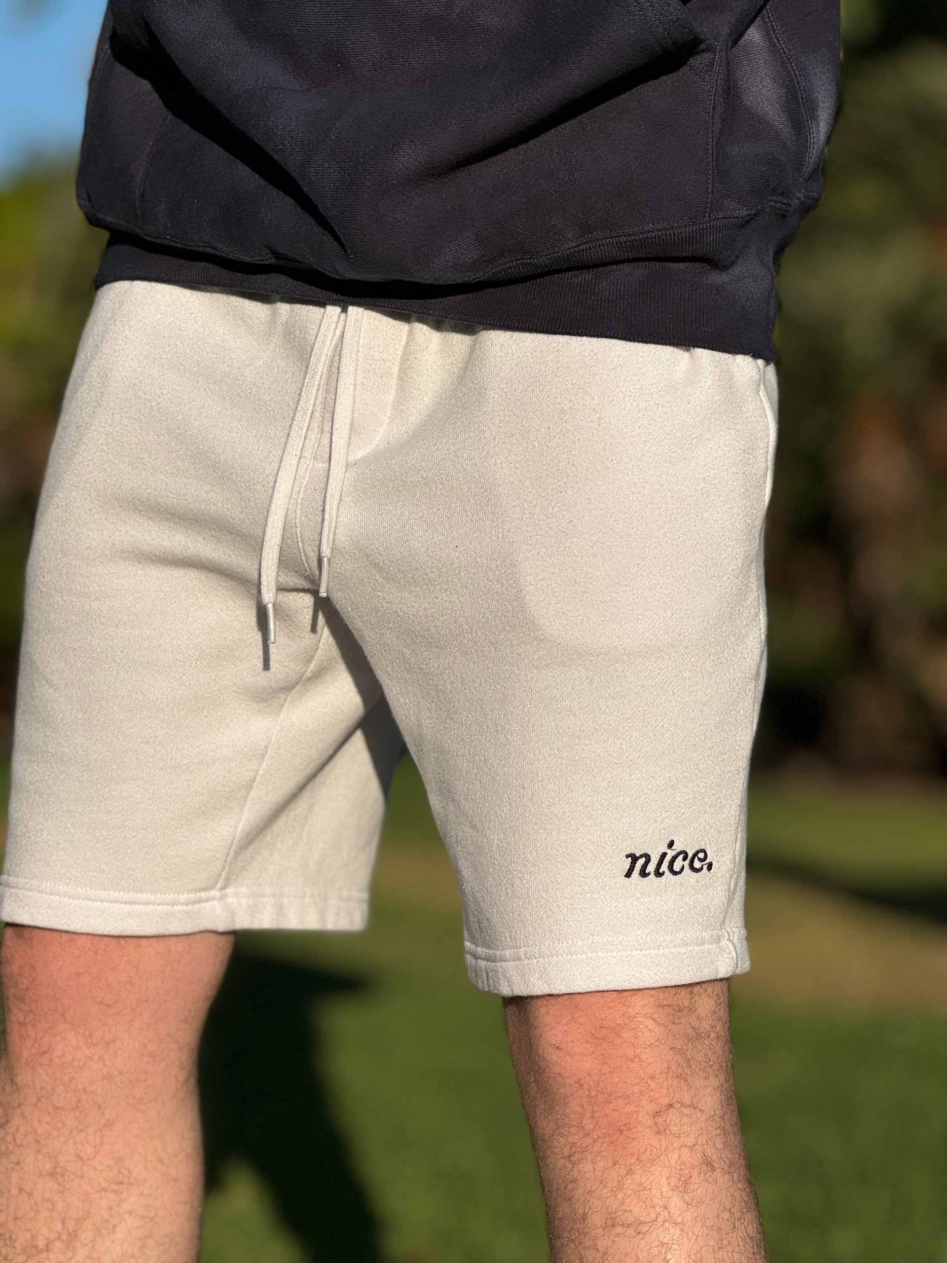Nice. Embroidered Sweatshorts (White) product image (7)