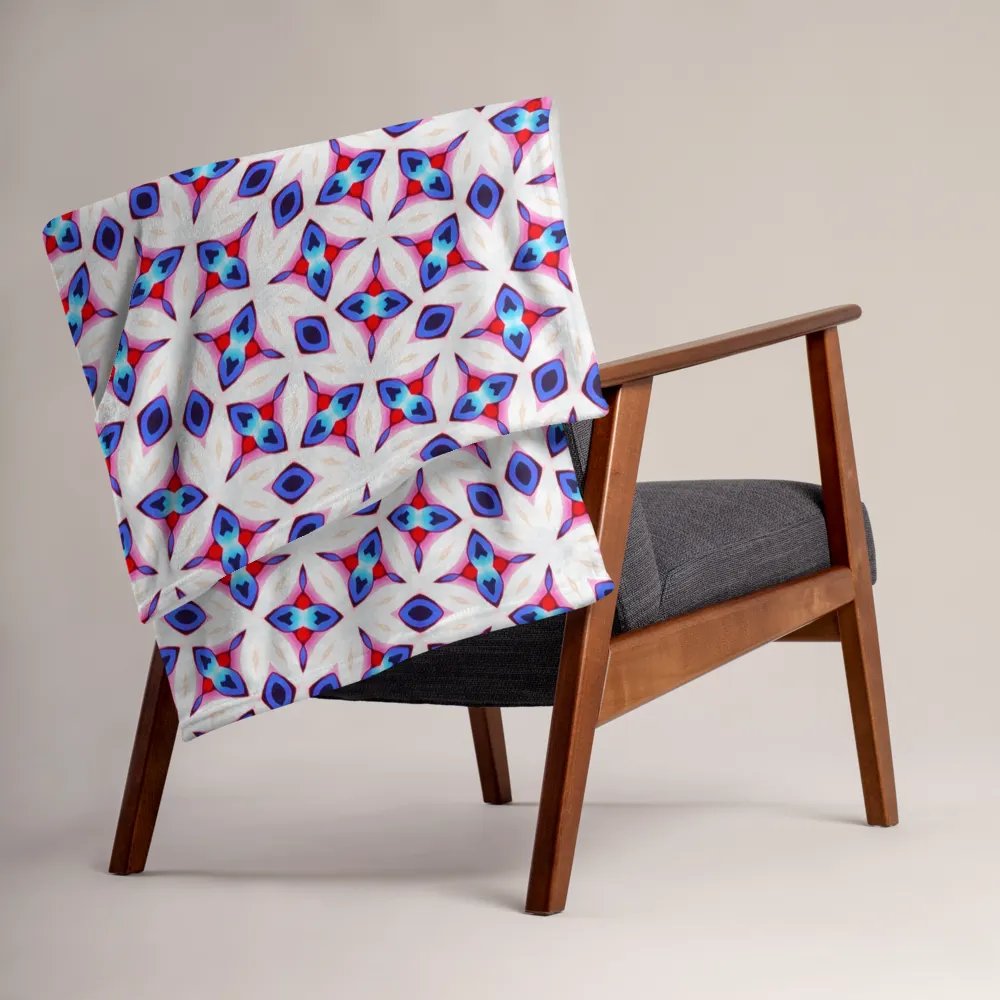 White, Blue & Red Seamless Diamond Patterned Throw Blanket product image (5)