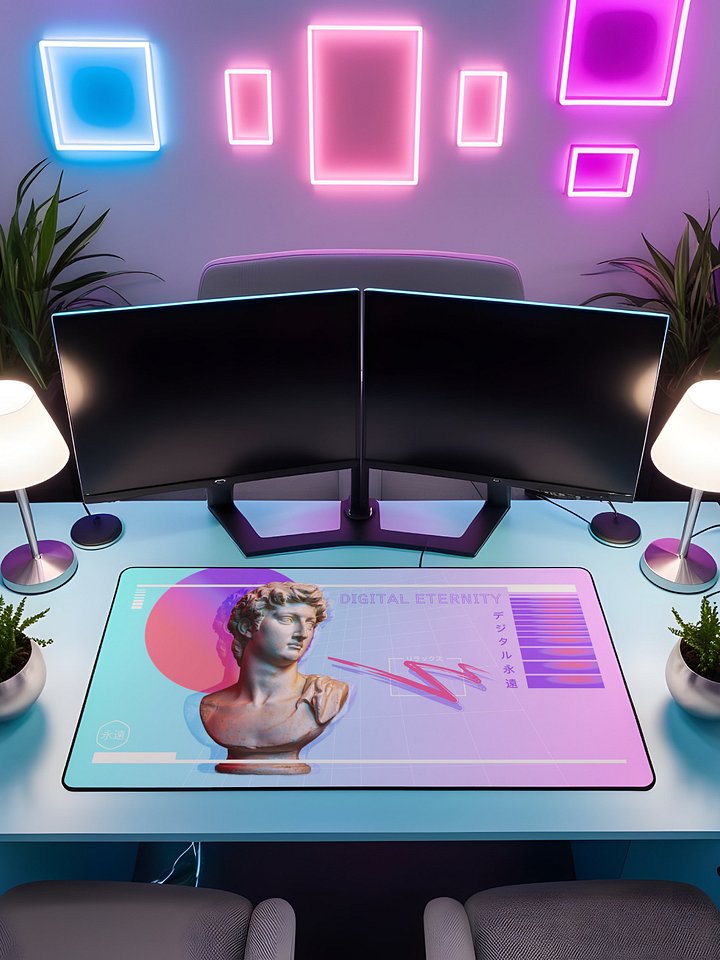 Digital Eternity Vaporwave Aesthetic Desk Mat product image (2)