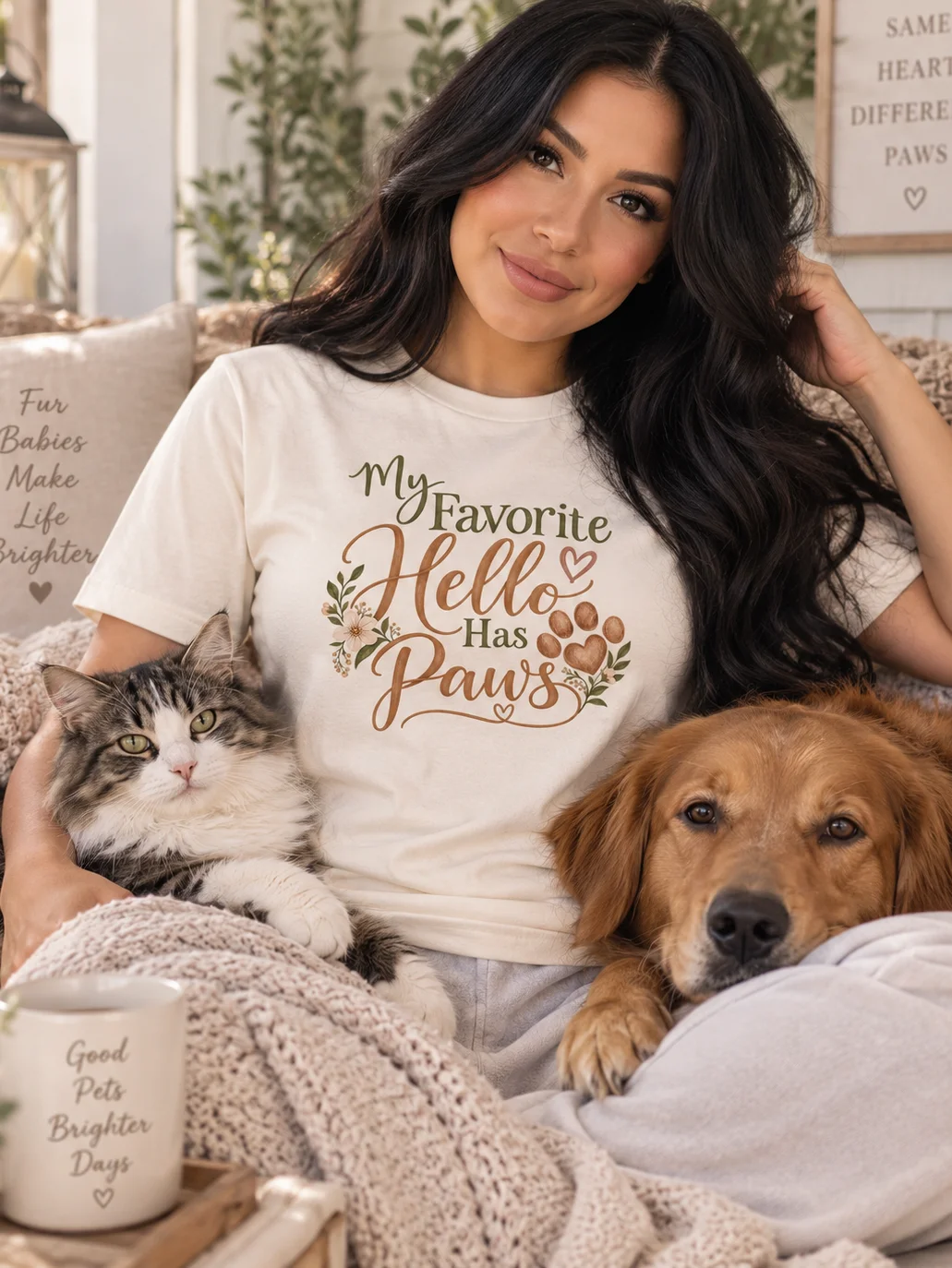My Favorite Hello Has Paws Tee product image (1)