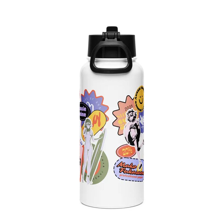 Stickerbomb Steel Waterbottle + straw product image (2)