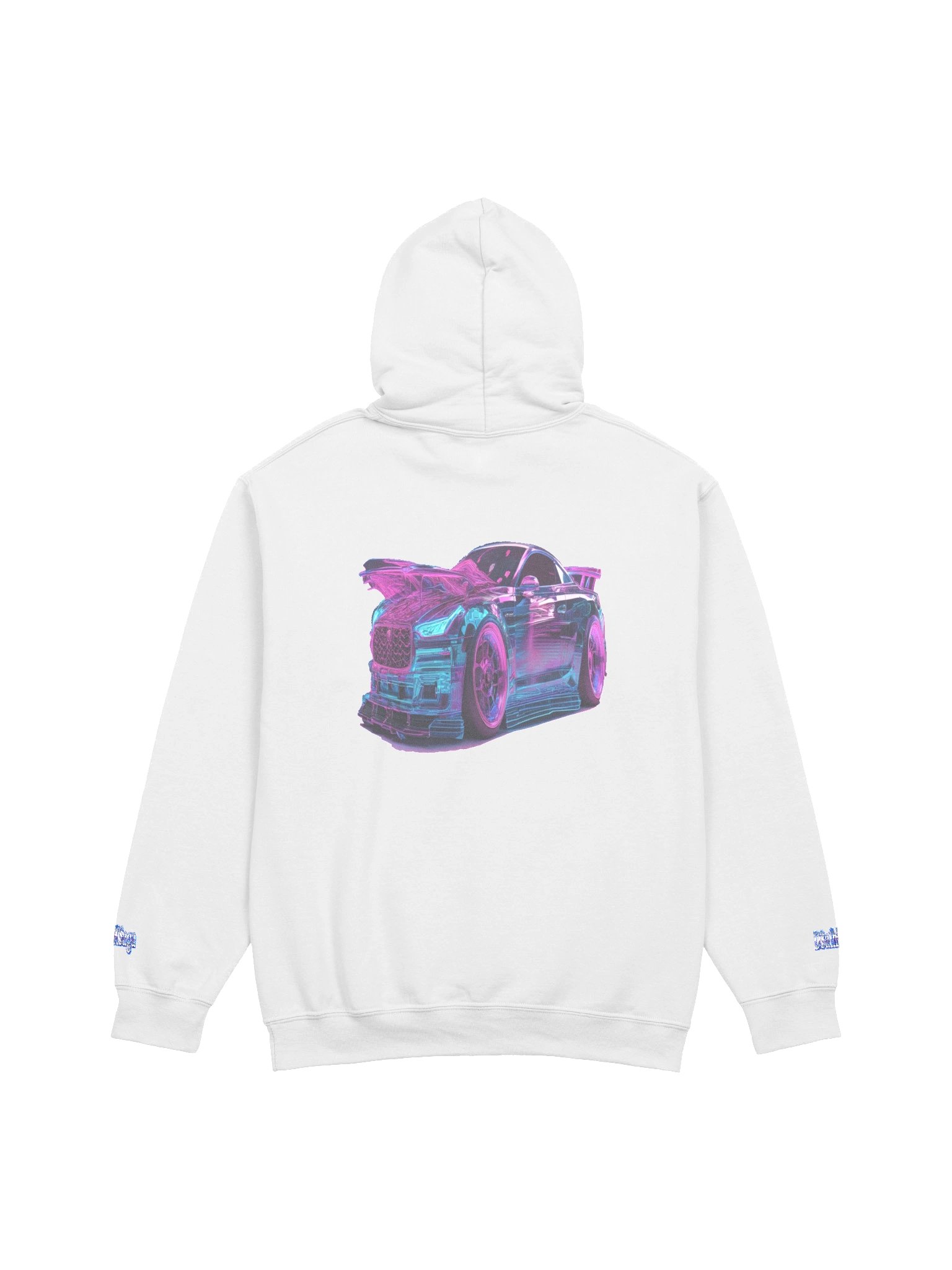 D3a1hXSaga – Neon Reaper Drift Classic Hoodie - White Edition product image (2)