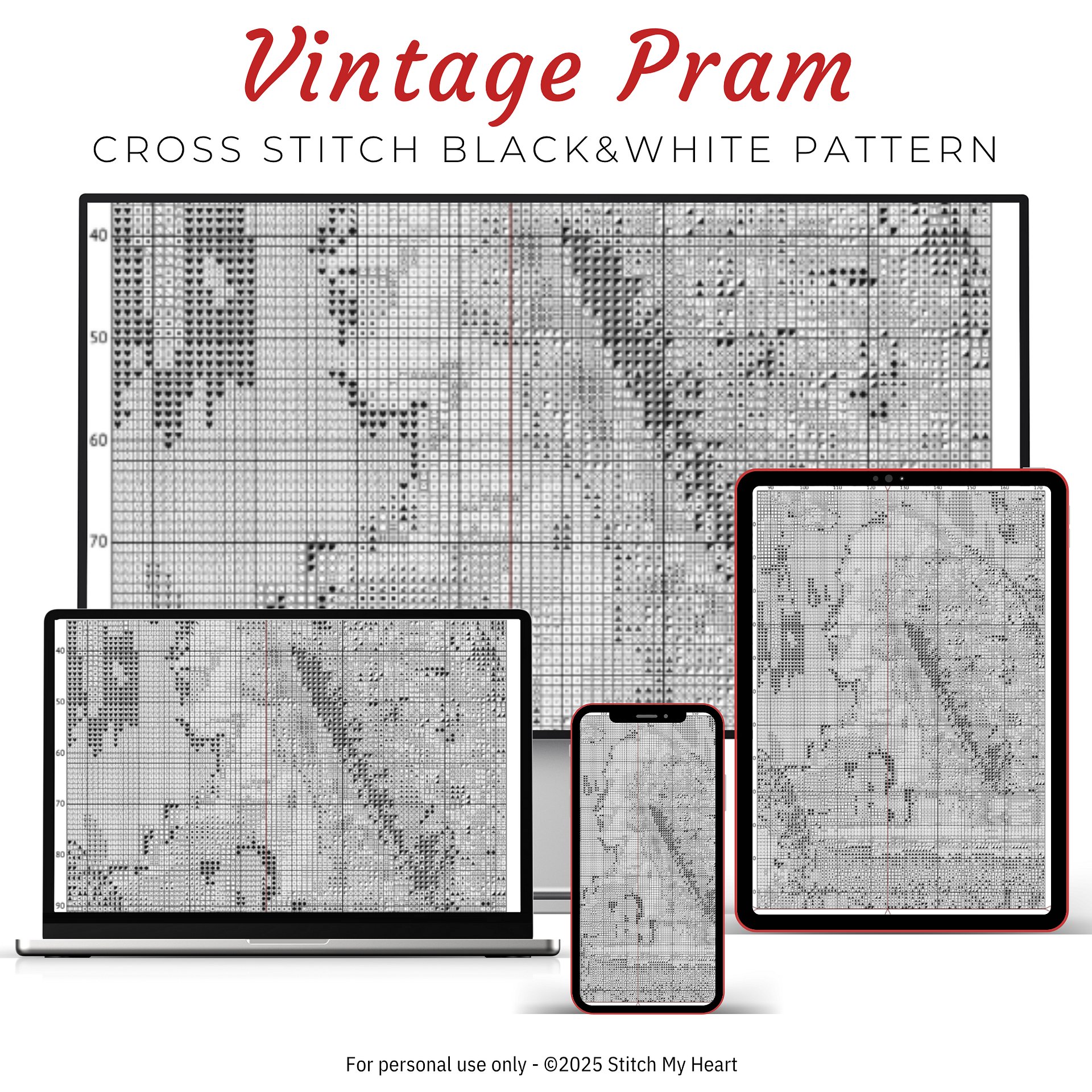 Vintage Pram Cross Stitch Pattern product image (4)