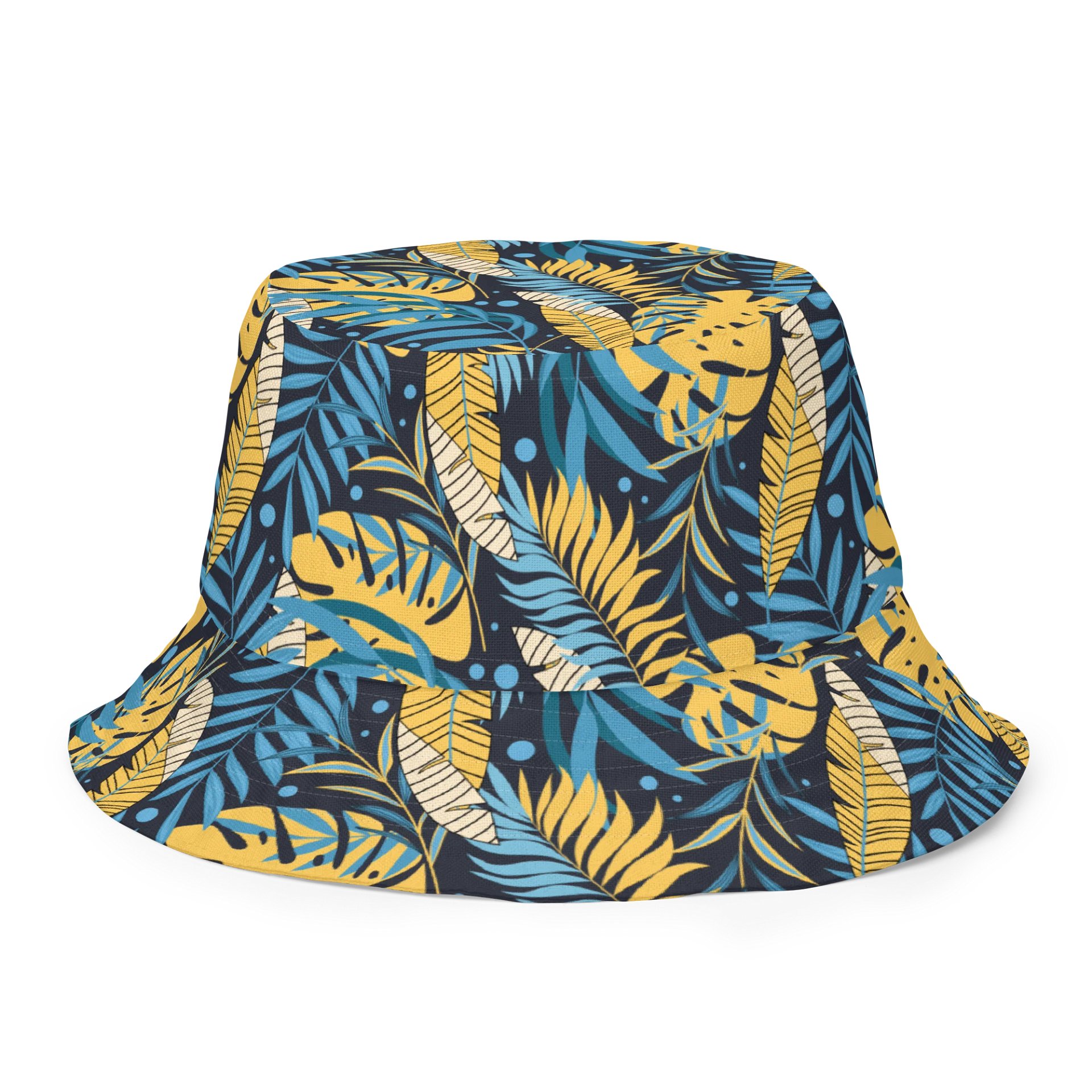 Trendy Reversible Bucket Hat with Vibrant Tropical Leaves product image (2)