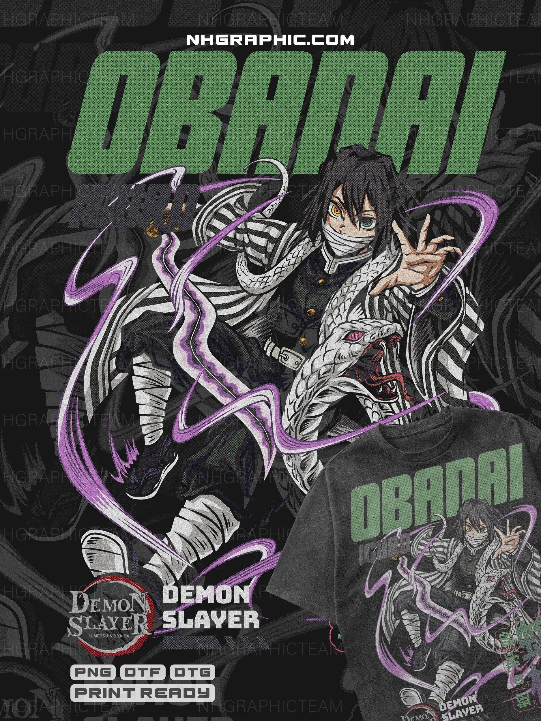 Hashira Halftone Demon Slayer DTF & DTG Bundle product image (2)