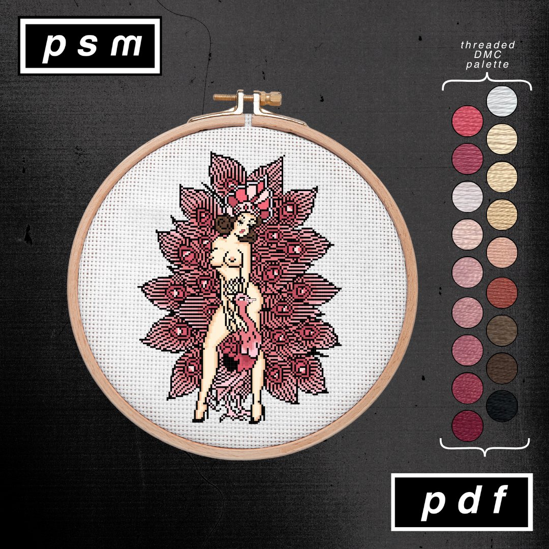 Sailor Jerry Pink Peacock Burlesque Pin Up Pattern product image (3)