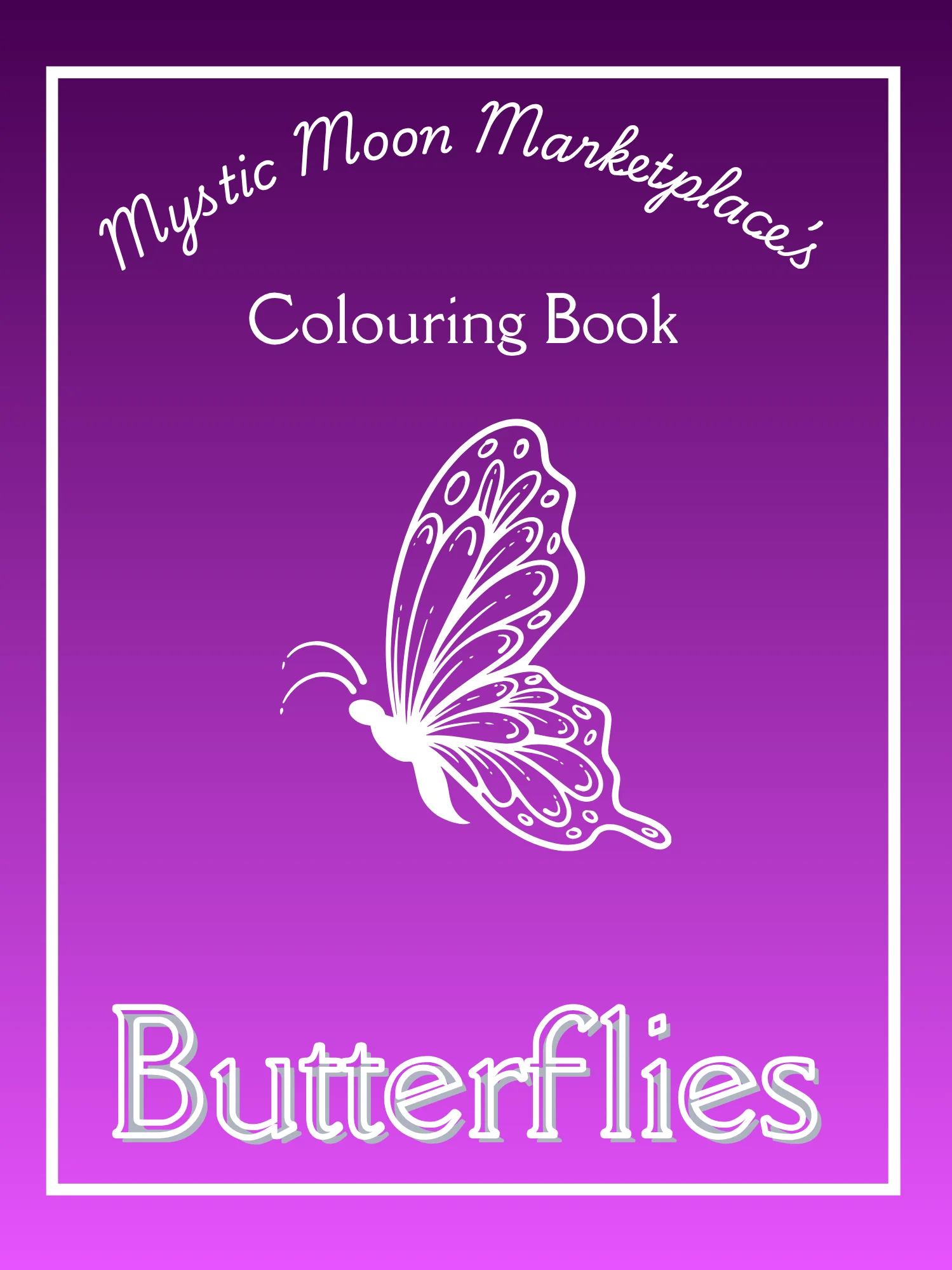 Butterfly Colouring Book for Adults | 20 Magical Colouring Pages for Stress Relief & Mindfulness | Mystic Moon Marketplace product image (1)