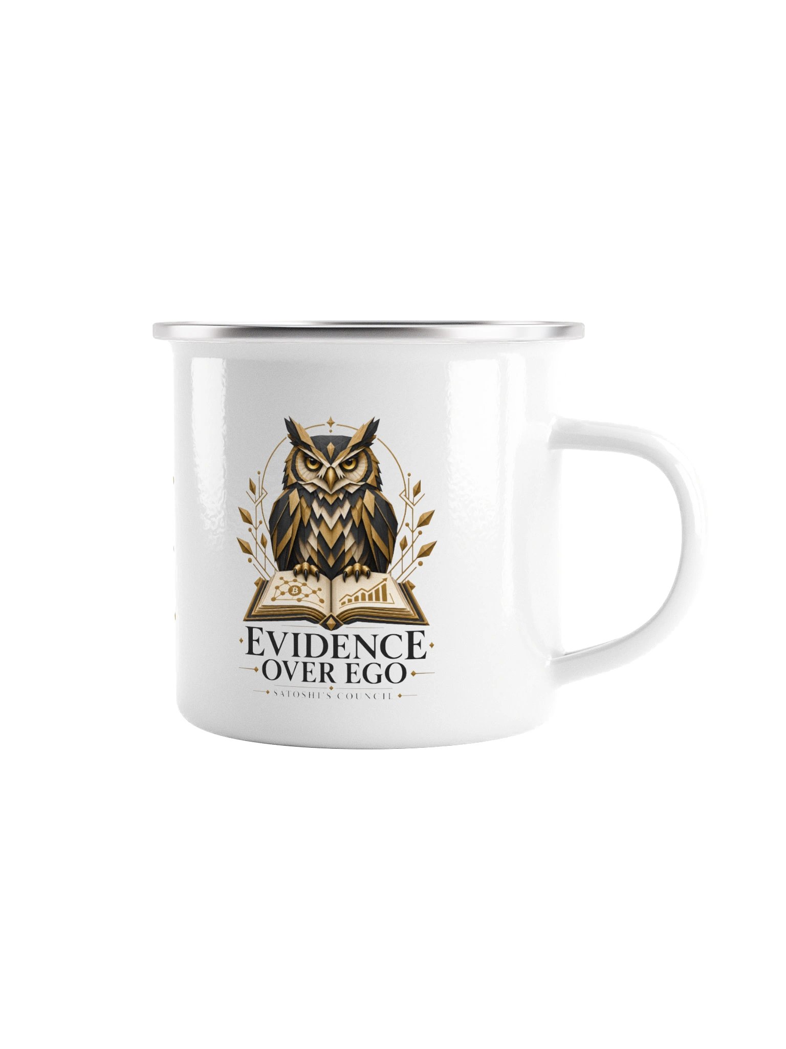 Evidence Over Ego — Enamel Camp Mug product image (3)