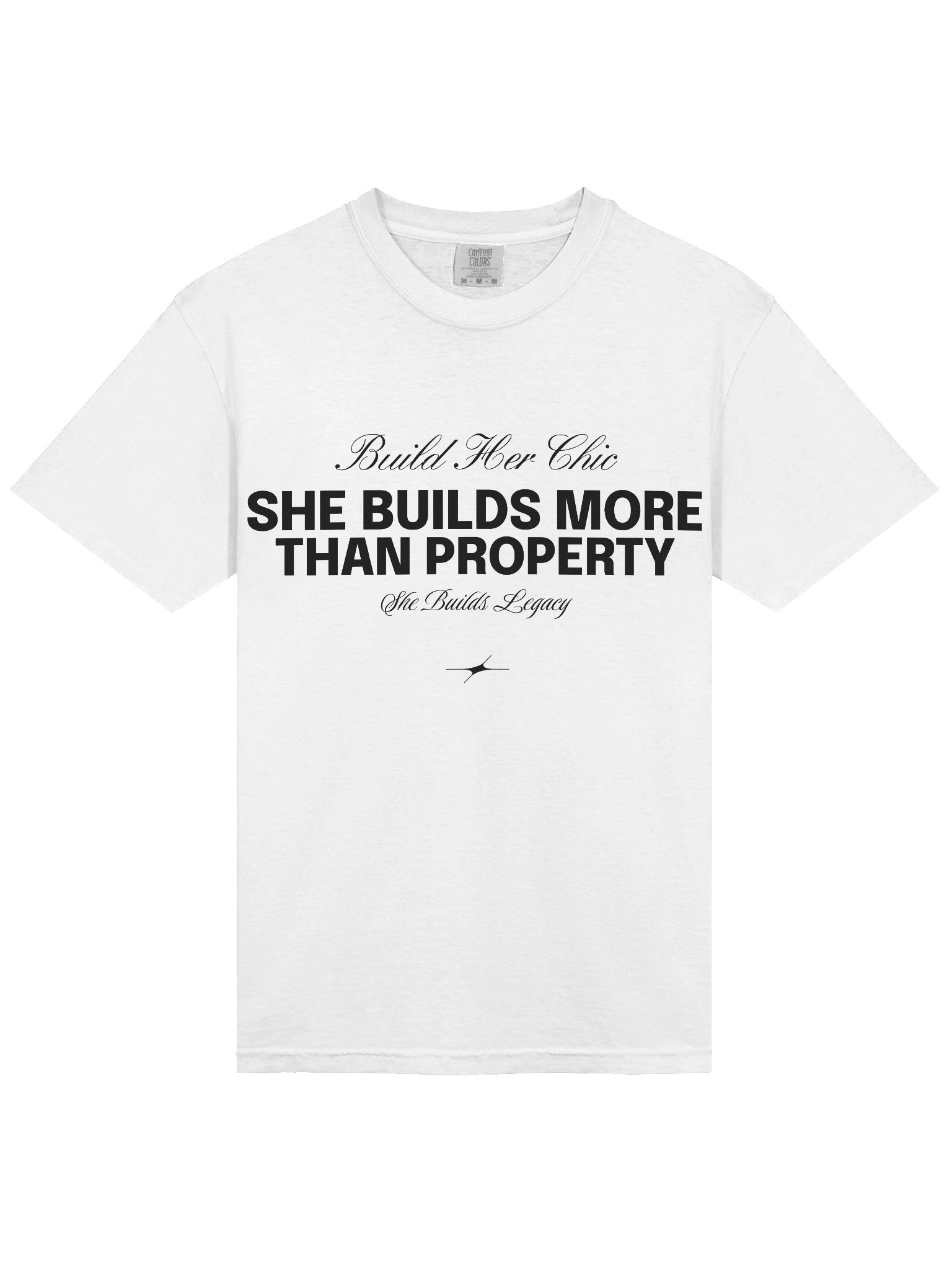 BuildHerChic™ Tee – "Where Vision Meets Creation" (Black Text) product image (3)