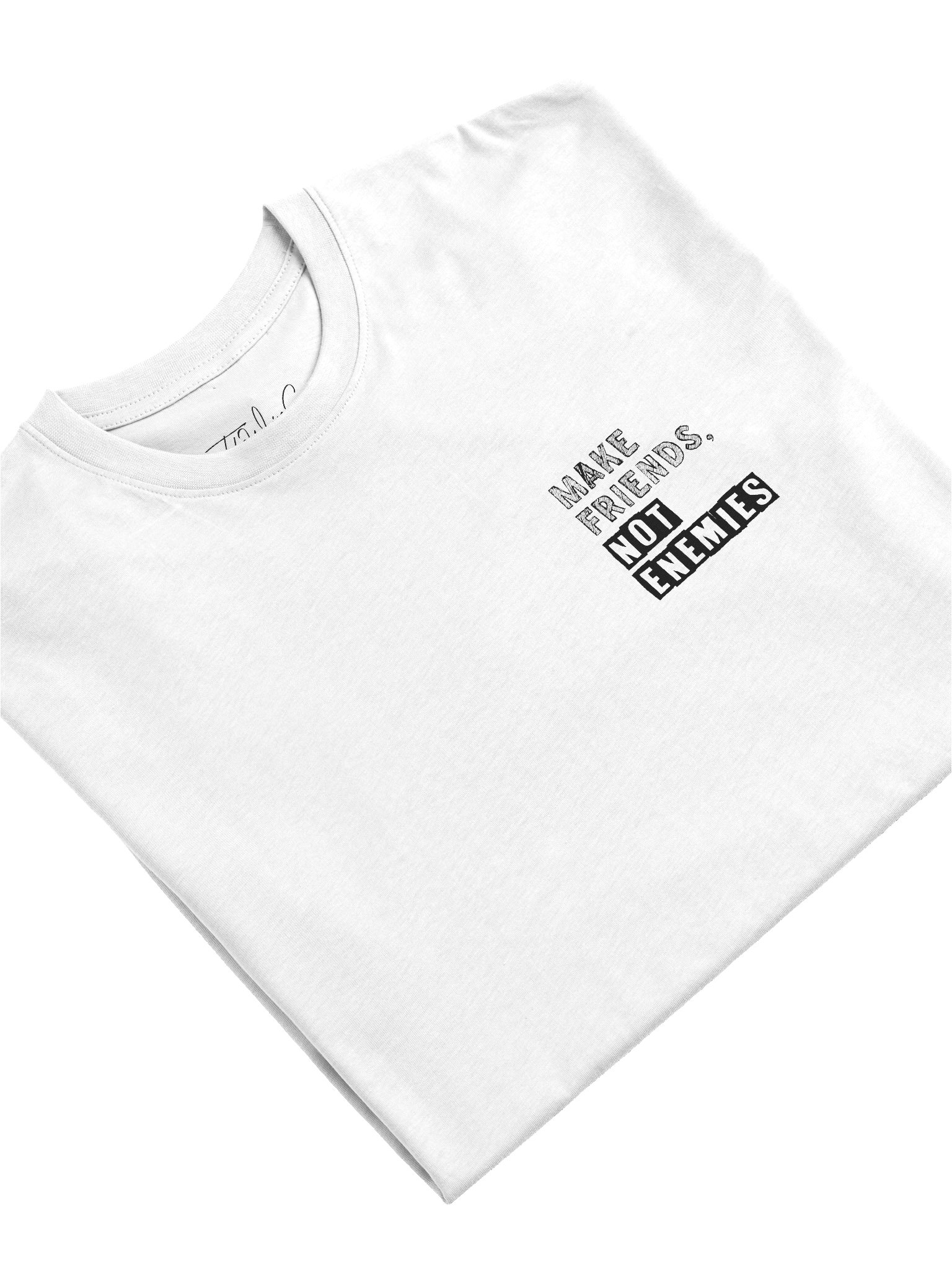 Make Friends Not Enemies White Tee product image (3)