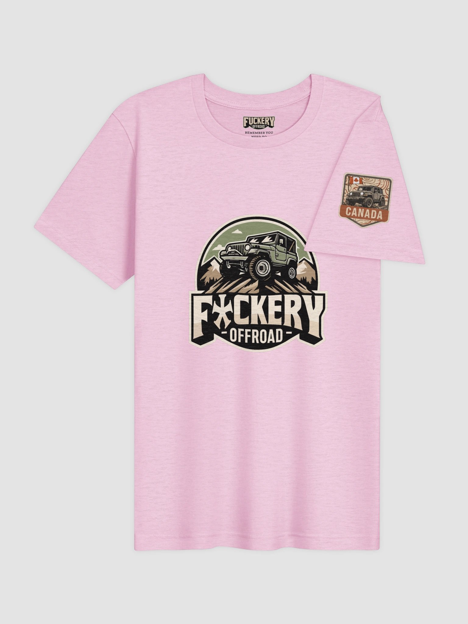 Unisex t-shirt with Fuckery Jeep Logo and Finesse Slogan (Light colours) - Clean product image (4)