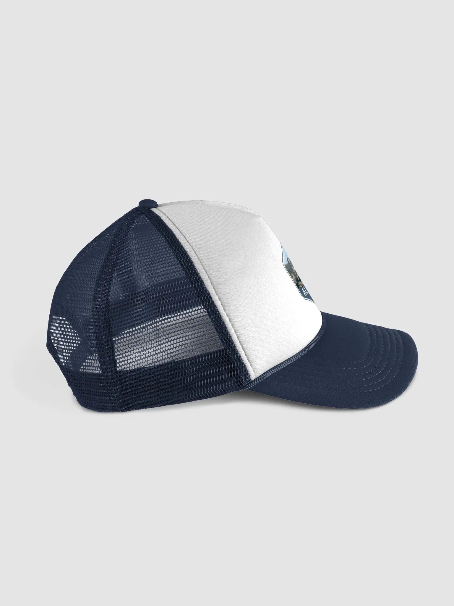 Welcome to Al Mazrah Trucker Hat | Blue product image (3)