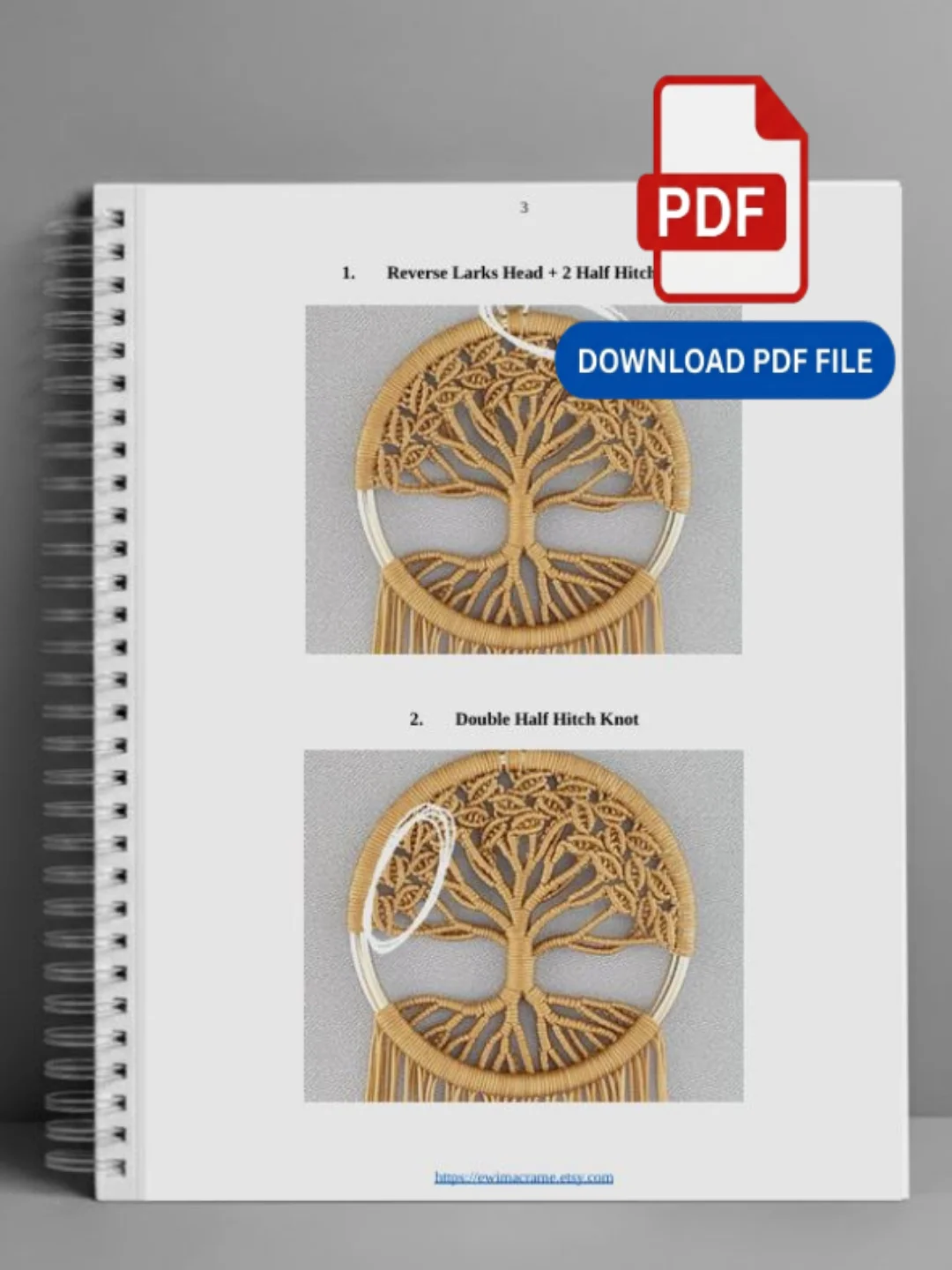 Micro Macrame Tree Pendant — Photo Tutorial product image (4)