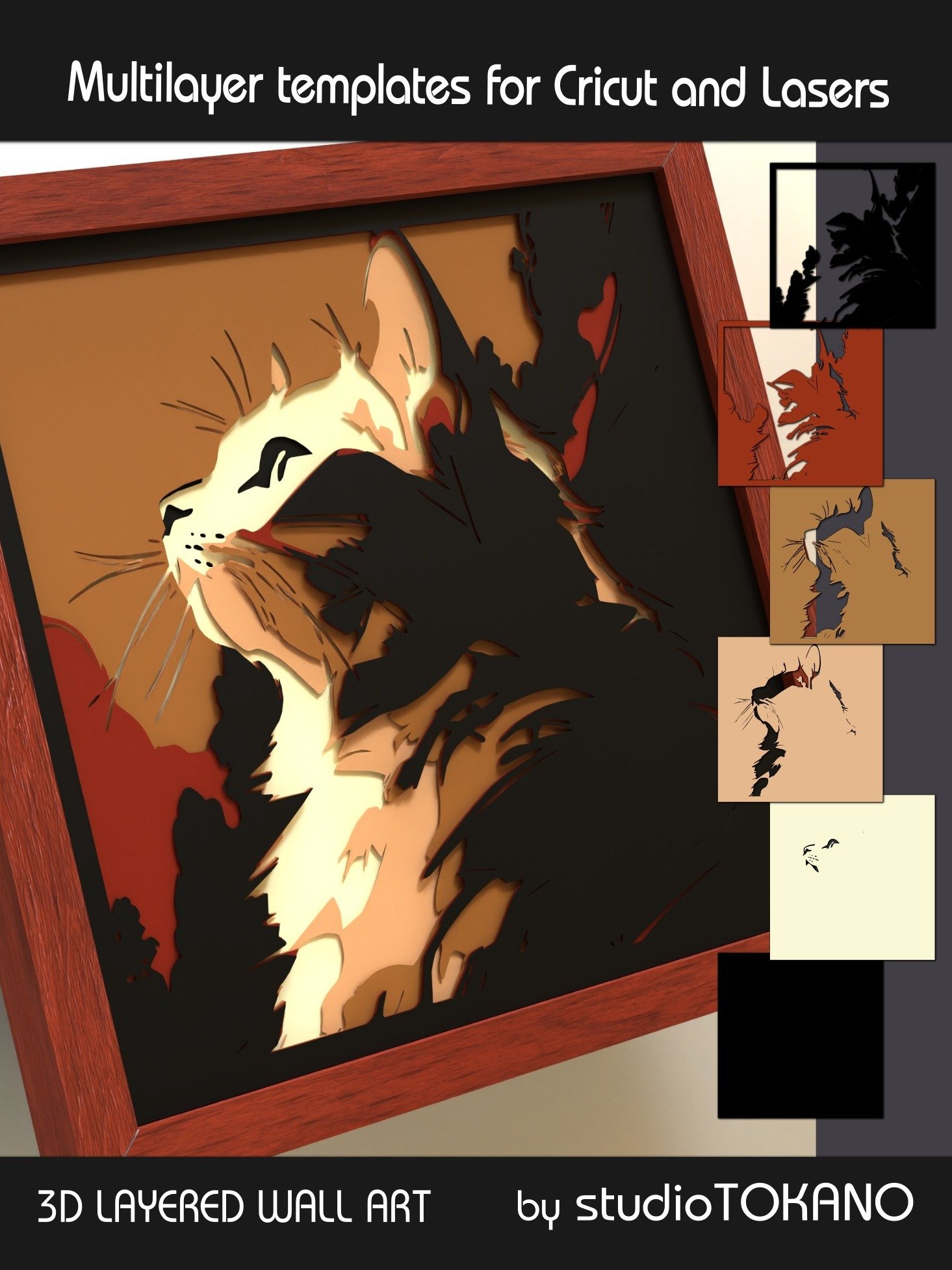 Cat 3D SVG Cut File product image (7)