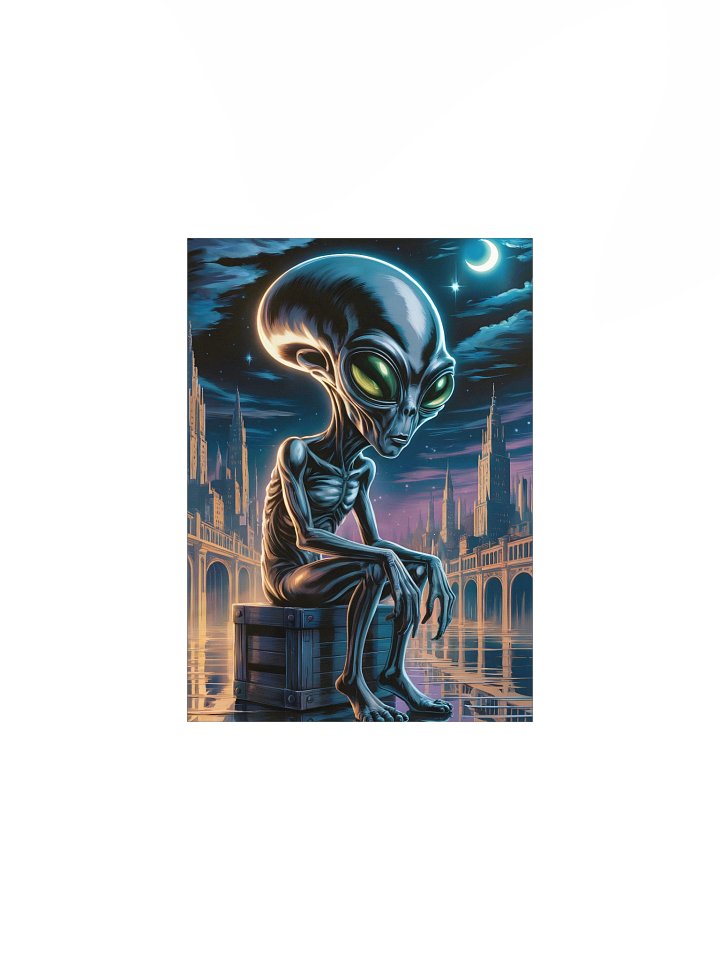 Lunar Visitor Poster – Reflective Alien Nightscape Wall Art product image (2)