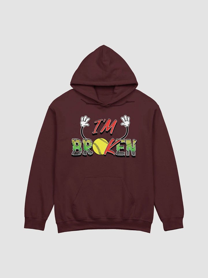 Im Broken Im Ok Softball Hands Playful Gesture Hoodie product image (11)