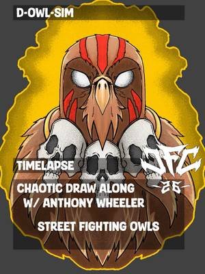 Dhalsim if he was an Owl. Chaotic Draw Along prompt was Street Fighting Owls #chaoticdrawalong 