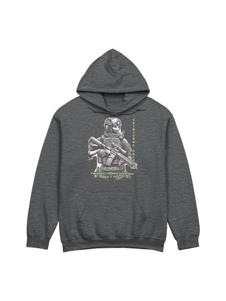 Spiritual Sniper Christian Pullover Hoodie Taking Out the Devil One Prayer at a Time Faith Based Kingdom Warrior Apparel product image (1)