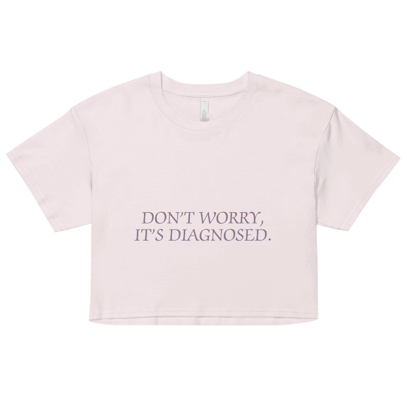 DW, IT'S DIAGNOSED (#8D778F) printed cotton crop top product image (19)