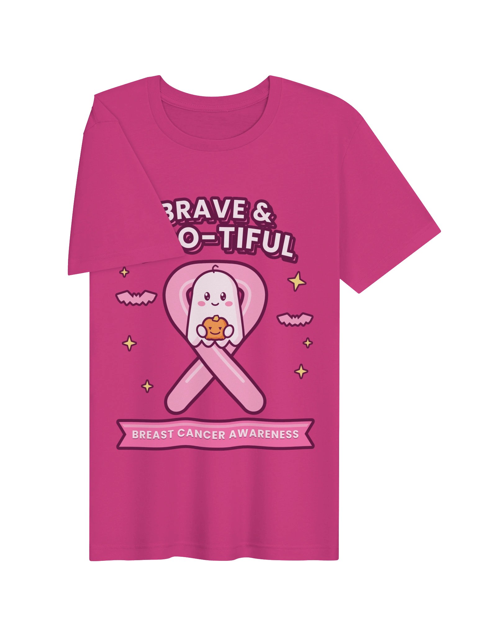 Brave & Boo-tiful Pink Ribbon Tee Breast Cancer Awareness Shirt product image (5)