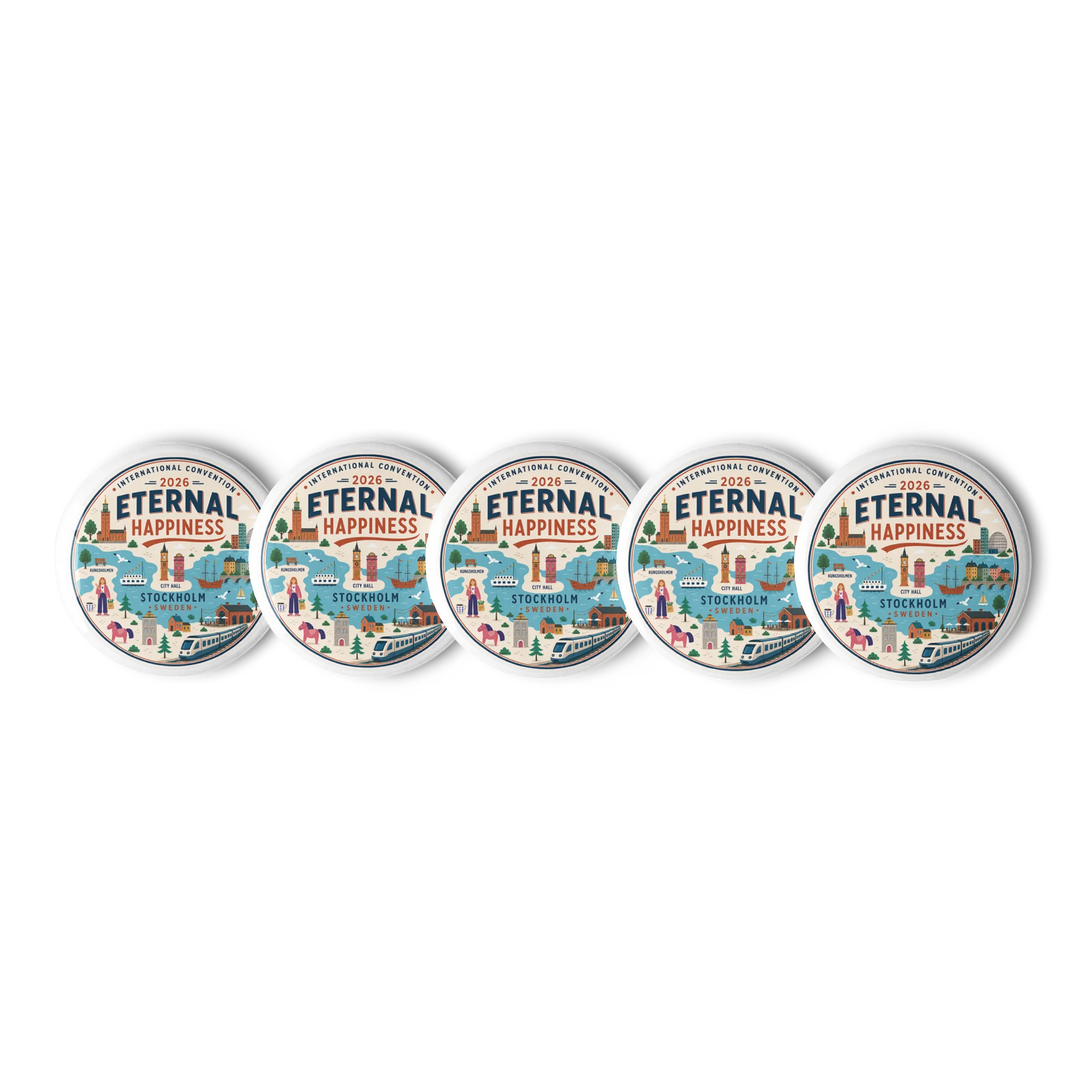 2026 Eternal Happiness International Convention Stockholm Sweden Landmark Pins product image (2)