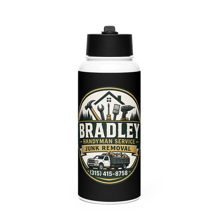 Bradley Handyman Service Stainless Steel Water Bottle with Straw Lid product image (1)