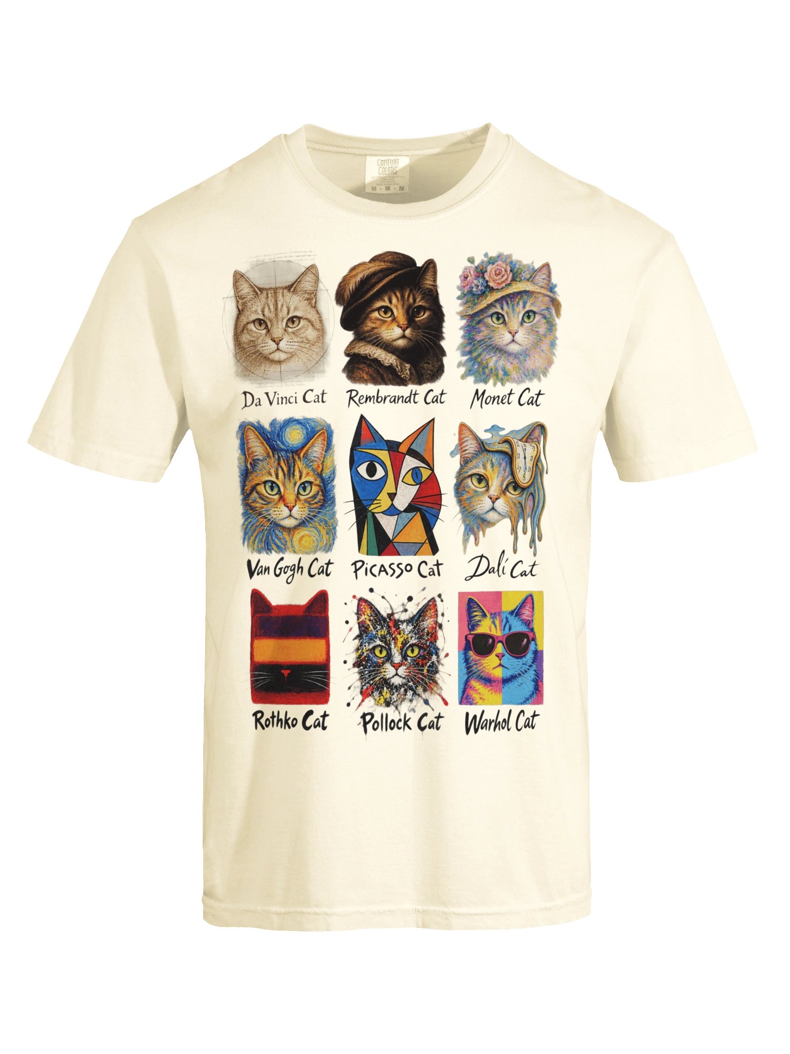 Comfort Colors® Famous Art History Painter Cat T-shirt Artistic Cat Portraits shirt product image (3)