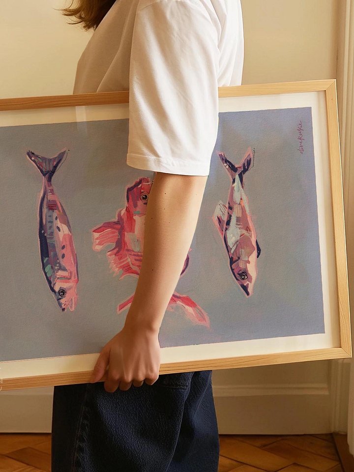Three Fish Print product image (2)
