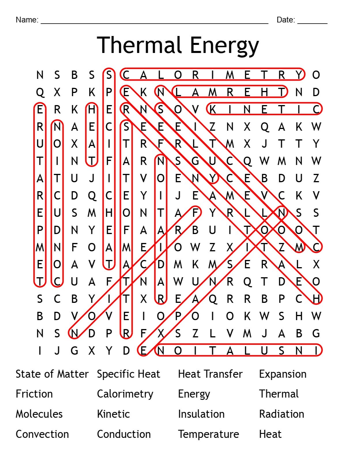 Printable Thermal Energy Word Search – 16 Key Terms! product image (2)