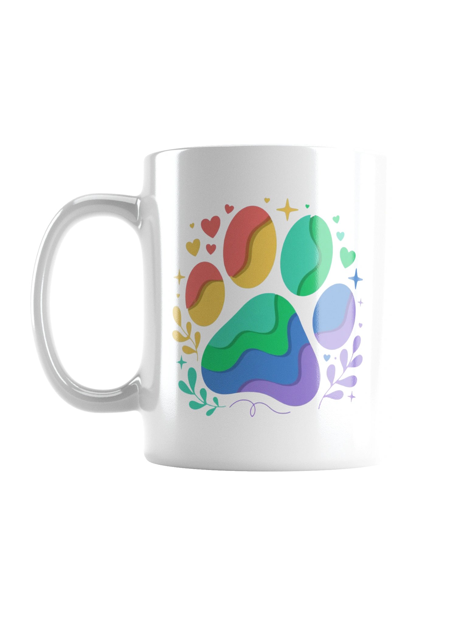 Rainbow Paw Print Coffee Mug product image (1)