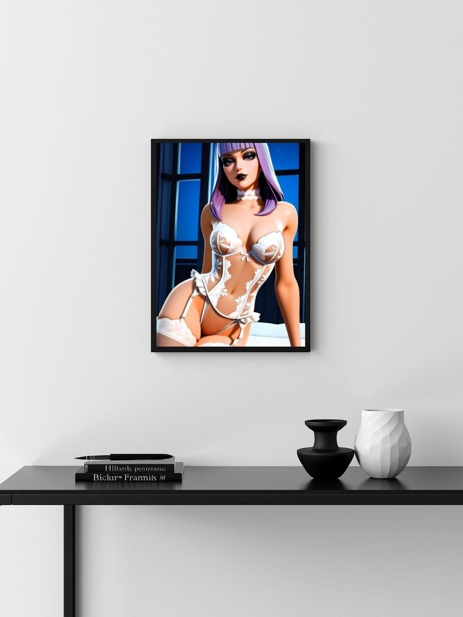 Original Character Lola Andersen Purple Lace Corset – Glossy 8x10 Metal Print product image (3)