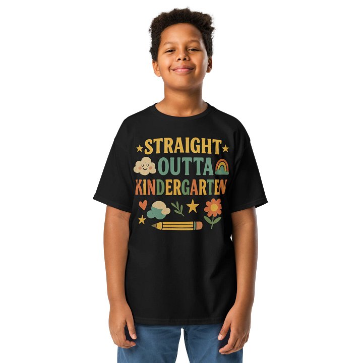 Straight Outta Kindergarten Youth Shirt – Colorful Graduation Tee for Kids product image (1)