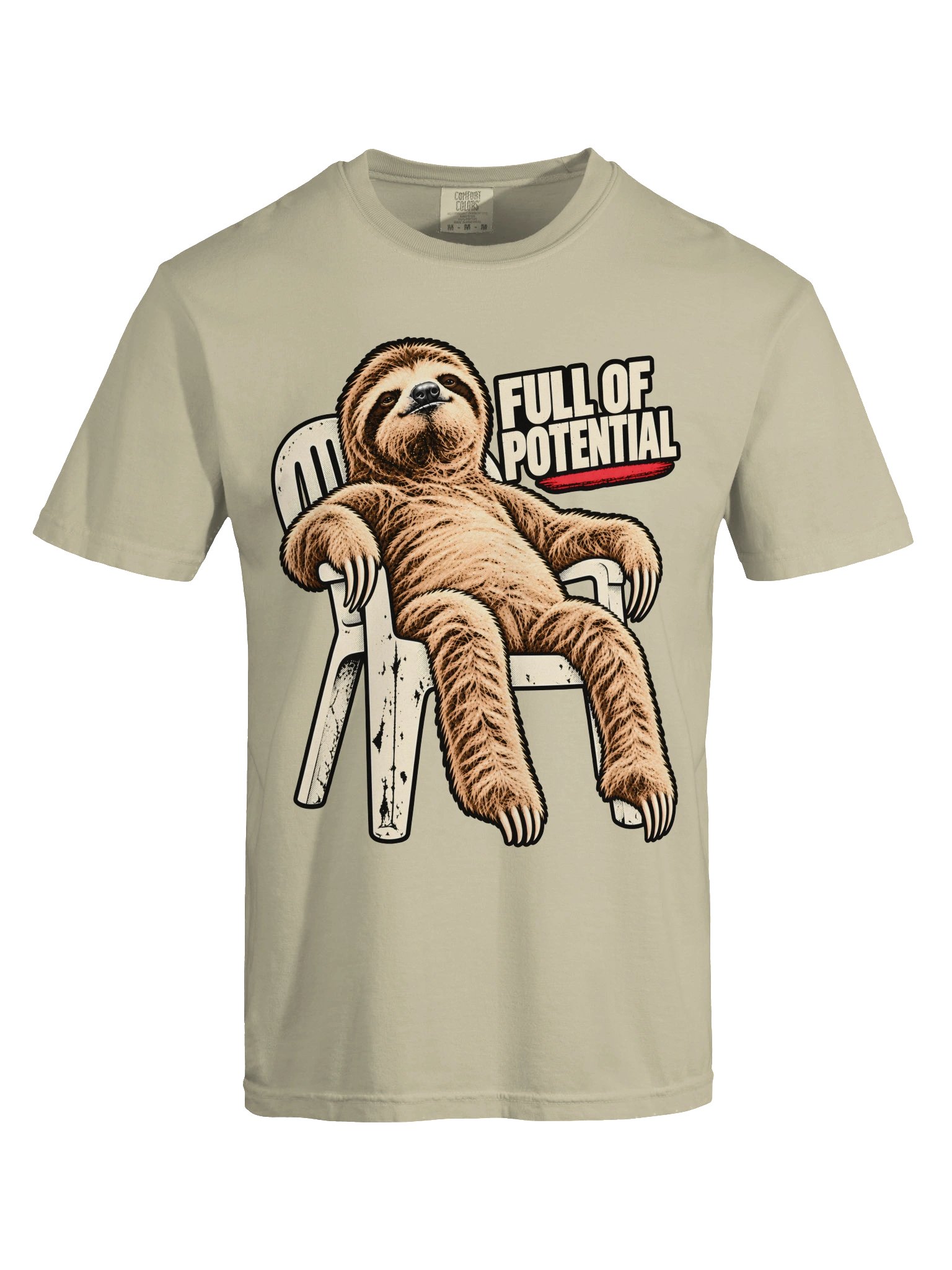 Sloth Full of Potential Heavyweight Graphic Tee product image (7)